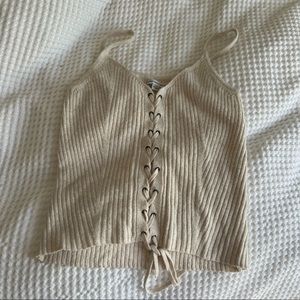 American Eagle Cream Knit Tank